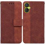 For Tecno Camon 19 Neo Geometric Embossed Flip Leather Phone Case(Brown)