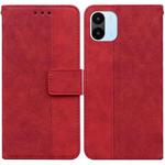 For Xiaomi Redmi A1 Geometric Embossed Flip Leather Phone Case(Red)