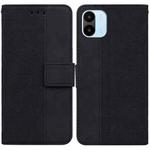 For Xiaomi Redmi A1 Geometric Embossed Flip Leather Phone Case(Black)