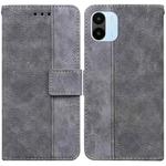 For Xiaomi Redmi A1 Geometric Embossed Flip Leather Phone Case(Grey)