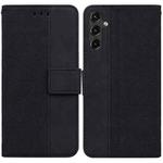 For Samsung Galaxy A14 5G Geometric Embossed Flip Leather Phone Case(Black)