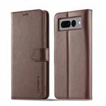 For Google Pixel 7 Pro LC.IMEEKE Calf Texture Horizontal Flip Leather Case(Brown)