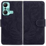 For Infinix Hot 12 Pro Tiger Embossing Pattern Horizontal Flip Leather Phone Case(Black)