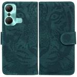 For Infinix Hot 12 Pro Tiger Embossing Pattern Horizontal Flip Leather Phone Case(Green)