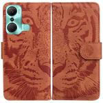 For Infinix Hot 12 Pro Tiger Embossing Pattern Horizontal Flip Leather Phone Case(Brown)