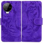 For Infinix Note 12 Pro 4G Tiger Embossing Pattern Horizontal Flip Leather Phone Case(Purple)