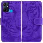 For Infinix Smart 6 Plus Tiger Embossing Pattern Horizontal Flip Leather Phone Case(Purple)