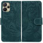 For Realme 9i 5G Tiger Embossing Pattern Horizontal Flip Leather Phone Case(Green)