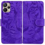 For Realme 9i 5G Tiger Embossing Pattern Horizontal Flip Leather Phone Case(Purple)