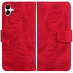 For Samsung Galaxy A04/M13 5G Tiger Embossing Pattern Horizontal Flip Leather Phone Case(Red)