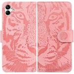 For Samsung Galaxy A04/M13 5G Tiger Embossing Pattern Horizontal Flip Leather Phone Case(Pink)