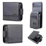 For Samsung Galaxy Z Flip4 5G AZNS Magnetic Calf Texture Flip Leather Phone Case(Black)
