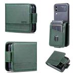 For Samsung Galaxy Z Flip4 5G AZNS Magnetic Calf Texture Flip Leather Phone Case(Dark Green)