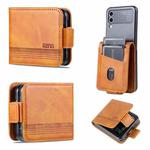 For Samsung Galaxy Z Flip4 5G AZNS Magnetic Calf Texture Flip Leather Phone Case(Light Brown)