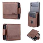 For Samsung Galaxy Z Flip4 5G AZNS Magnetic Calf Texture Flip Leather Phone Case(Dark Brown)