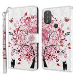 For Motorola Moto G Power 2022 3D Painting Pattern TPU + PU Phone Case(Cat Under The Tree)