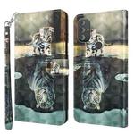 For Motorola Moto G Power 2022 3D Painting Pattern TPU + PU Phone Case(Cat Tiger)