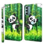 For Motorola Moto G Stylus 5G 2022 3D Painting Pattern TPU + PU Phone Case(Panda Climbing Bamboo)