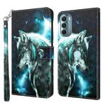 For Motorola Moto G Stylus 5G 2022 3D Painting Pattern TPU + PU Phone Case(Wolf)