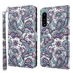 For Sony Xperia 5 IV 3D Painting Pattern TPU + PU Phone Case(Swirl Pattern)
