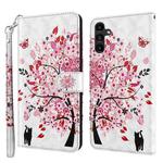 For Samsung Galaxy A14 5G 3D Painting Pattern TPU + PU Phone Case(Cat Under The Tree)