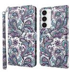 For Samsung Galaxy S23 5G 3D Painting Pattern TPU + PU Phone Case(Swirl Pattern)