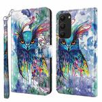 For Samsung Galaxy S23+ 5G 3D Painting Pattern TPU + PU Phone Case(Watercolor Owl)