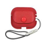For AirPods Pro 2 Litchi Texture PU Leather Earphone Protective Case with Lanyard(Red)