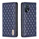For OPPO A16s / A16 / A54s / A55 5G / A54 4G Diamond Lattice Magnetic Leather Flip Phone Case(Blue)