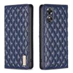 For OPPO A17 Diamond Lattice Magnetic Leather Flip Phone Case(Blue)