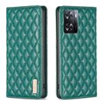 For OPPO A57 4G Diamond Lattice Magnetic Leather Flip Phone Case(Green)