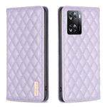 For OPPO A57 4G Diamond Lattice Magnetic Leather Flip Phone Case(Purple)