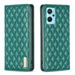 For OPPO A76 4G / A36 4G / K10 4G / Realme 9i Diamond Lattice Magnetic Leather Flip Phone Case(Green)