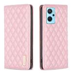 For OPPO A76 4G / A36 4G / K10 4G / Realme 9i Diamond Lattice Magnetic Leather Flip Phone Case(Pink)