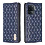 For OPPO A94 4G / Reno5 F / F19 Pro Diamond Lattice Magnetic Leather Flip Phone Case(Blue)