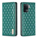 For OPPO A94 4G / Reno5 F / F19 Pro Diamond Lattice Magnetic Leather Flip Phone Case(Green)