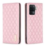 For OPPO A94 4G / Reno5 F / F19 Pro Diamond Lattice Magnetic Leather Flip Phone Case(Pink)
