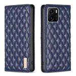For vivo Y15s Diamond Lattice Magnetic Leather Flip Phone Case(Blue)