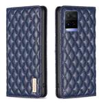 For vivo Y21s / Y21 / Y33s Diamond Lattice Magnetic Leather Flip Phone Case(Blue)