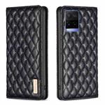 For vivo Y21s / Y21 / Y33s Diamond Lattice Magnetic Leather Flip Phone Case(Black)