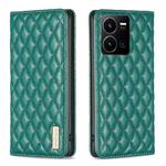 For vivo Y35 4G / Y22s Diamond Lattice Magnetic Leather Flip Phone Case(Green)