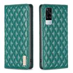 For vivo Y51 2020 / Y51a / Y51s Diamond Lattice Magnetic Leather Flip Phone Case(Green)