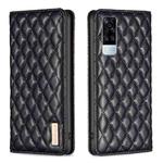 For vivo Y51 2020 / Y51a / Y51s Diamond Lattice Magnetic Leather Flip Phone Case(Black)
