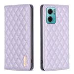 For Xiaomi Redmi 10 5G / Note 11E Diamond Lattice Magnetic Leather Flip Phone Case(Purple)