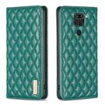For Xiaomi Redmi Note 9 / 10X 4G Diamond Lattice Magnetic Leather Flip Phone Case(Green)