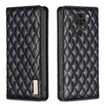 For Xiaomi Redmi Note 9 / 10X 4G Diamond Lattice Magnetic Leather Flip Phone Case(Black)