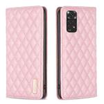 For Xiaomi Redmi Note 11 / 11S Diamond Lattice Magnetic Leather Flip Phone Case(Pink)