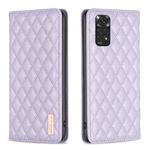 For Xiaomi Redmi Note 11 / 11S Diamond Lattice Magnetic Leather Flip Phone Case(Purple)