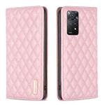 For Xiaomi Redmi Note 11 Pro 5G Diamond Lattice Magnetic Leather Flip Phone Case(Pink)