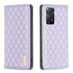 For Xiaomi Redmi Note 11 Pro 5G Diamond Lattice Magnetic Leather Flip Phone Case(Purple)